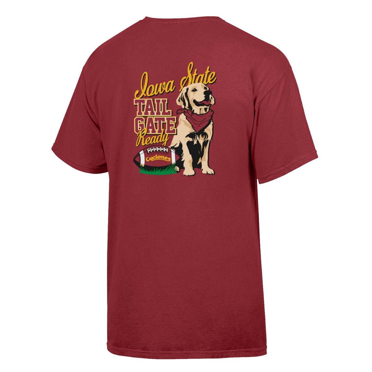 Comfort Wash Cyclones Script Cardinal Tailgate Ready Short Sleeve T-Shirt back vendor image